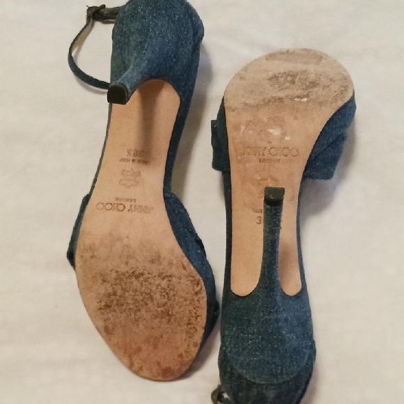 Authentic Jimmy Choo Dark Blue Ankle Strap Heels - Picture 5 of 7